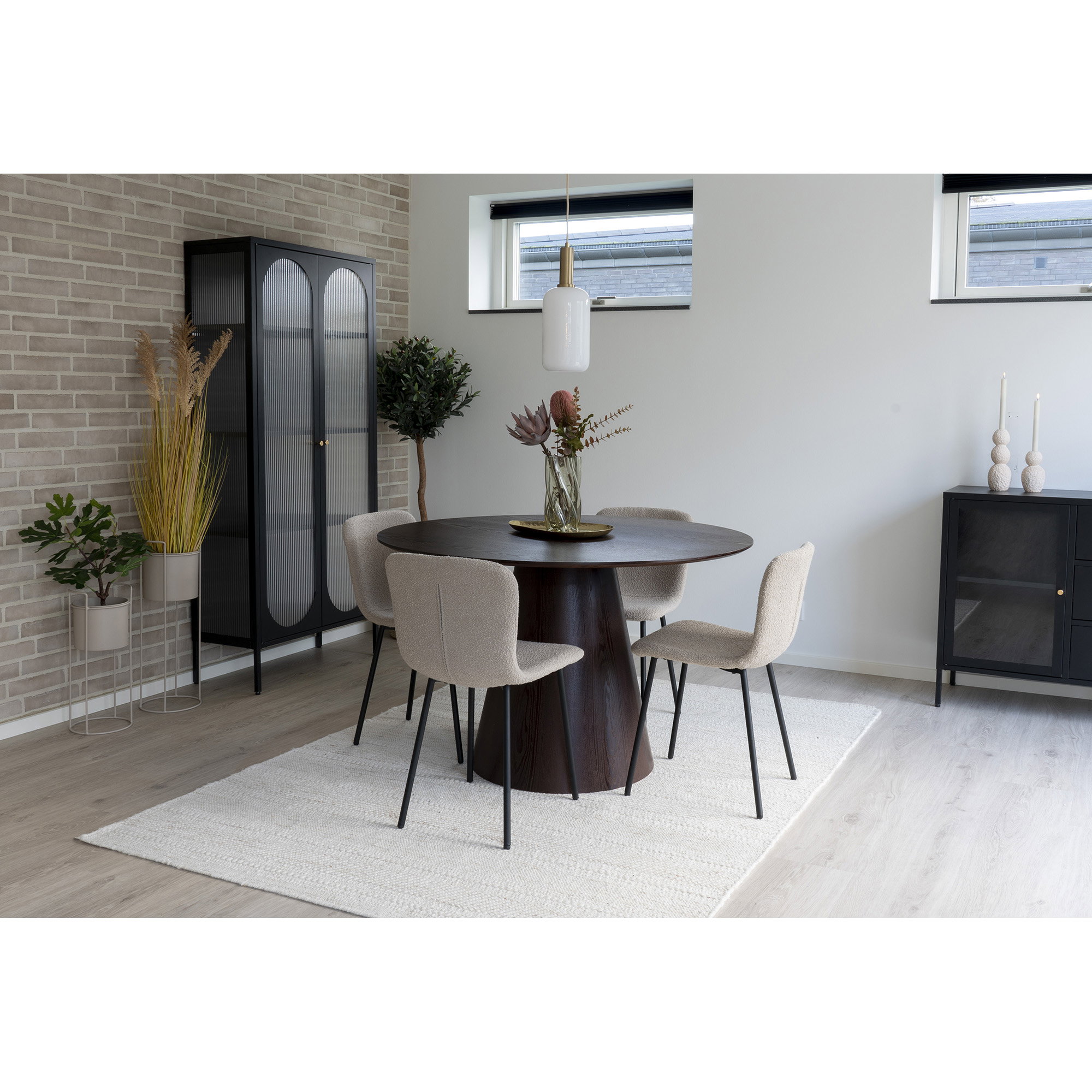 Eetkamerstoel Mokero Polyester Beige - Set van 2 - Afbeelding 6