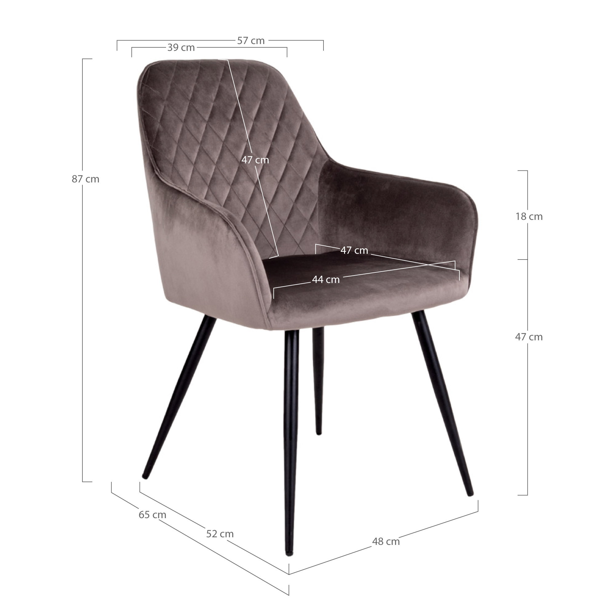 Eetkamerstoel Nereide Velvet Taupe - Set van 2 - Afbeelding 5