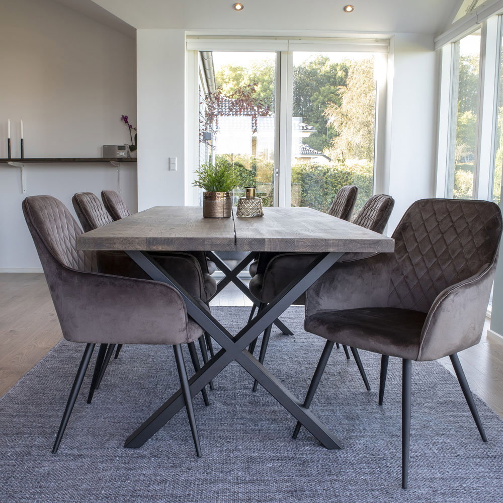 Eetkamerstoel Nereide Velvet Taupe - Set van 2 - Afbeelding 7
