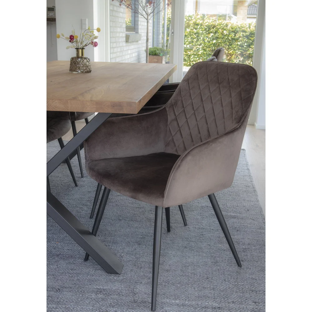 Eetkamerstoel Nereide Velvet Taupe - Set van 2 - Afbeelding 8
