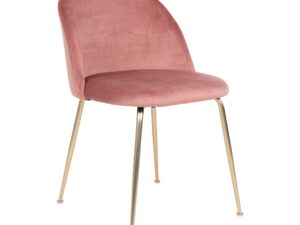 Eetkamerstoel Rauskello Velvet Roze - Set van 2