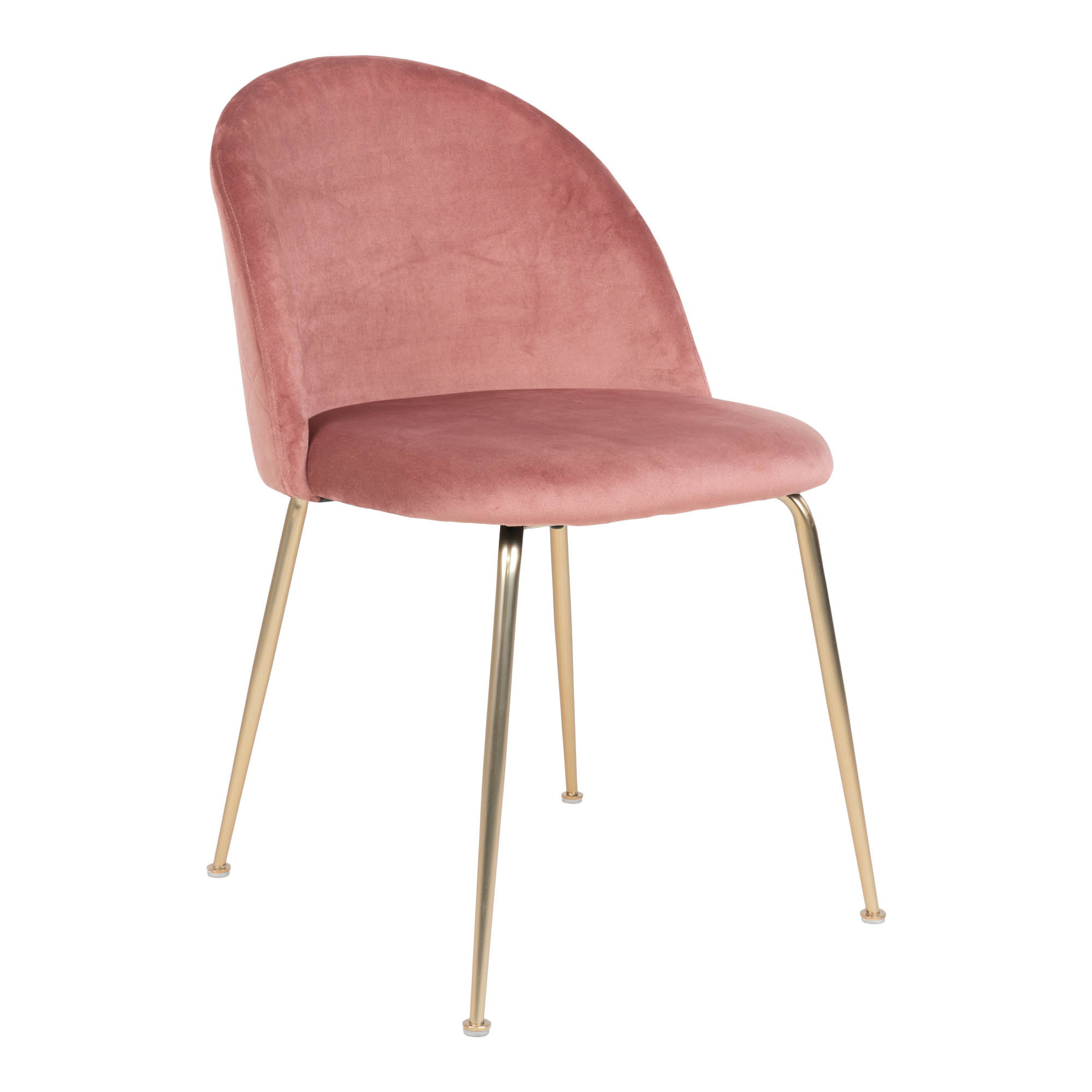 Eetkamerstoel Rauskello Velvet Roze - Set van 2