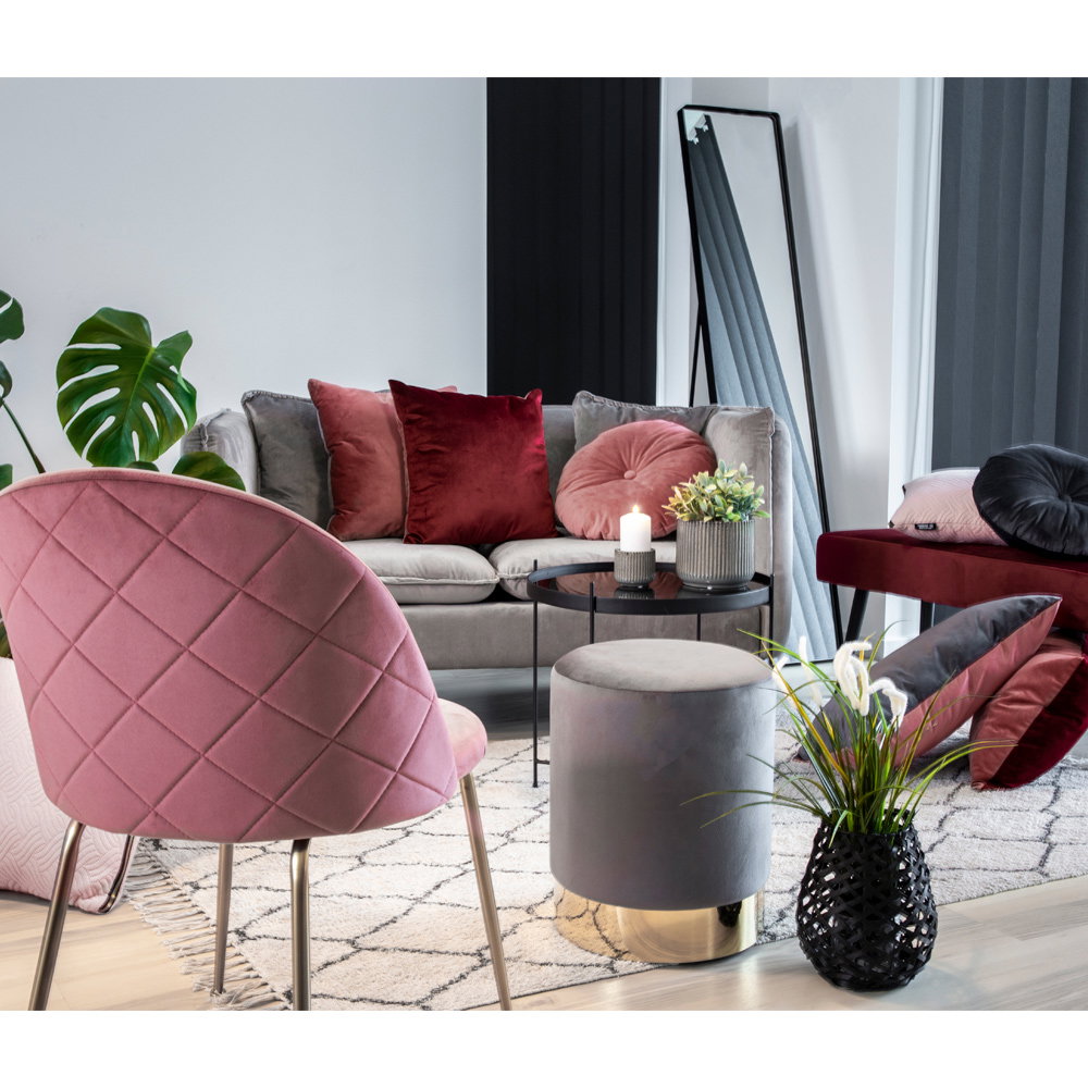 Eetkamerstoel Rauskello Velvet Roze - Set van 2 - Afbeelding 6