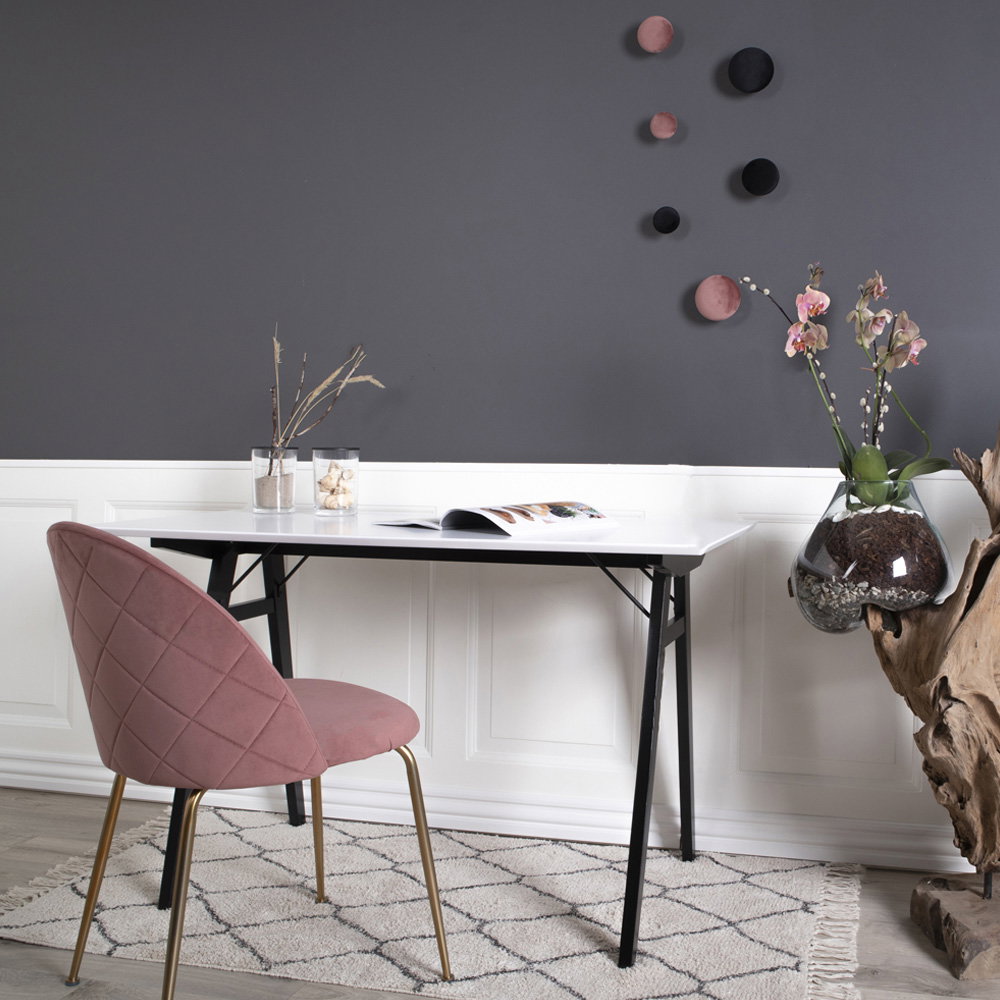 Eetkamerstoel Rauskello Velvet Roze - Set van 2 - Afbeelding 7