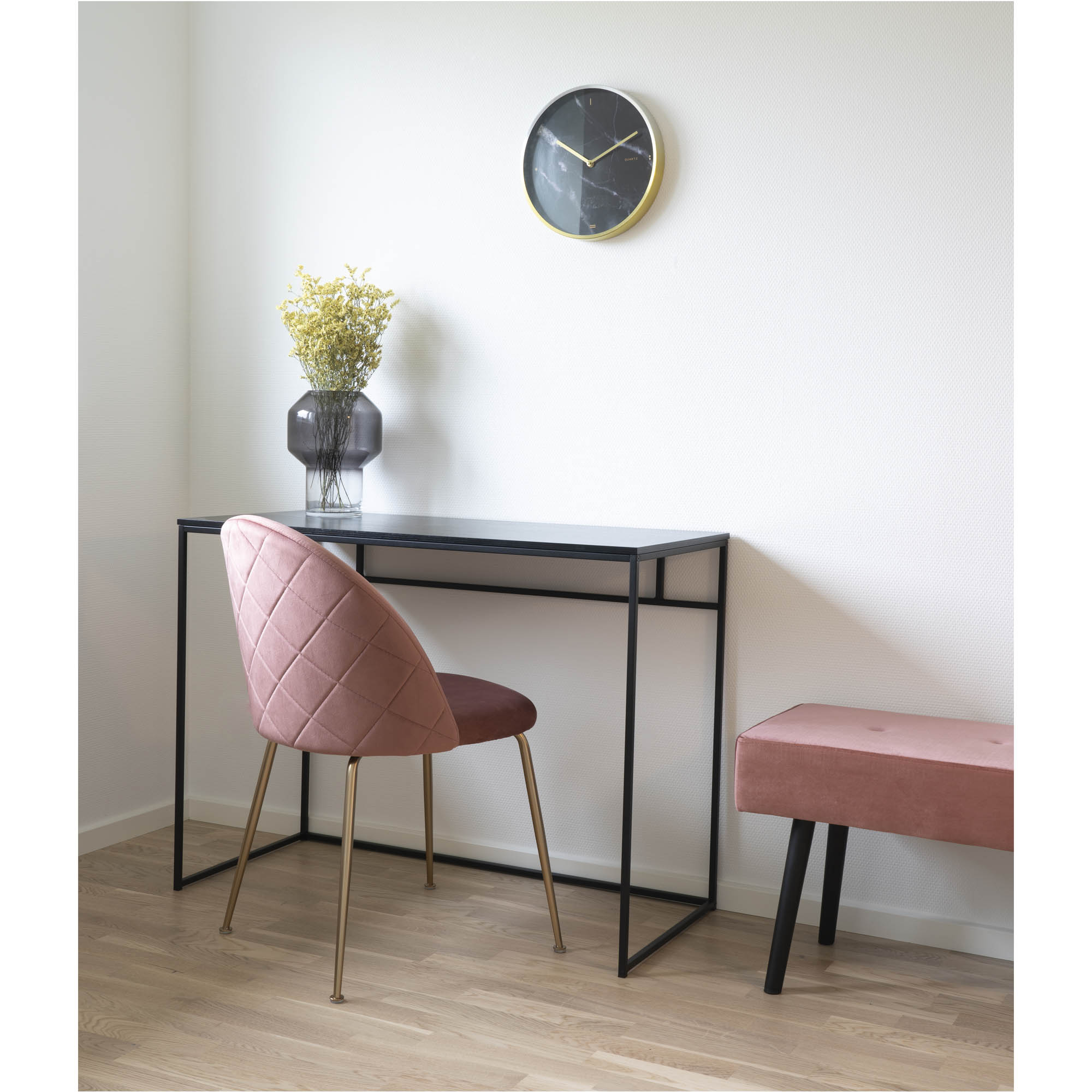 Eetkamerstoel Rauskello Velvet Roze - Set van 2 - Afbeelding 8