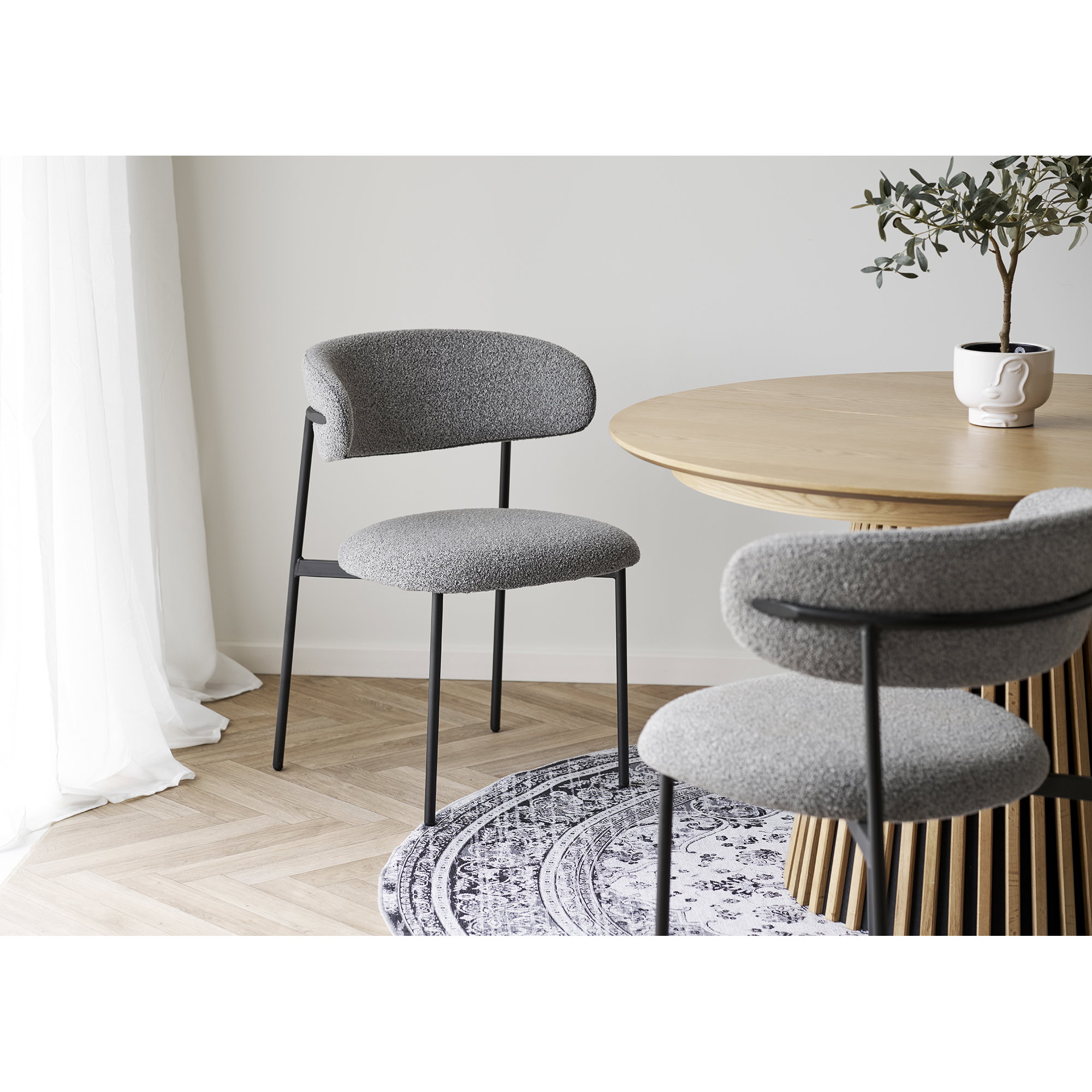 Eetkamerstoel Klaamo Polyester - Set van 2 - Afbeelding 7