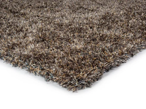 Vloerkleed Dosan Brons 230x170 cm, handgeweven hoogpolig tapijt in brons en donkerblauw