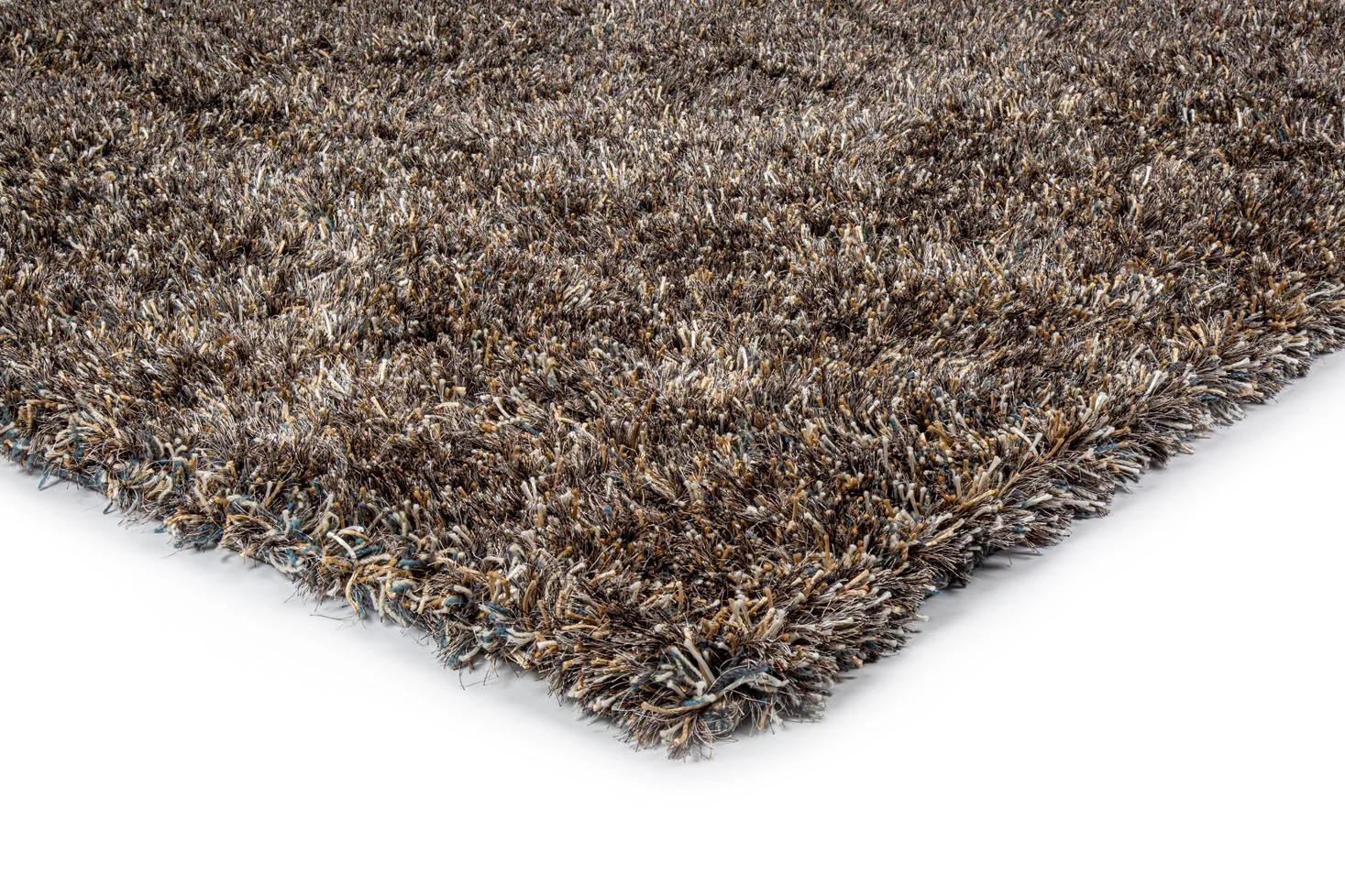 Vloerkleed Dosan Brons 230x170 cm, handgeweven hoogpolig tapijt in brons en donkerblauw