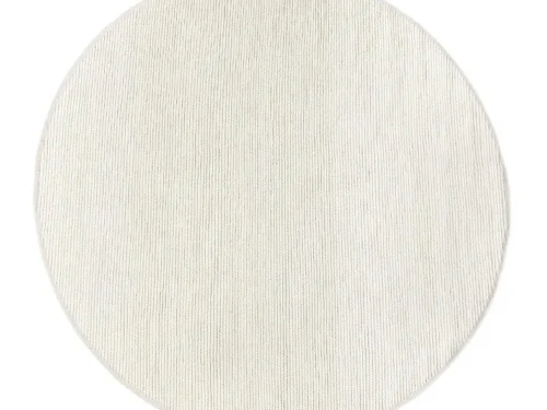 Vloerkleed Haltesta ivoor Ø240 cm, rond 100% wol met pitloom-afwerking en rustige uitstraling