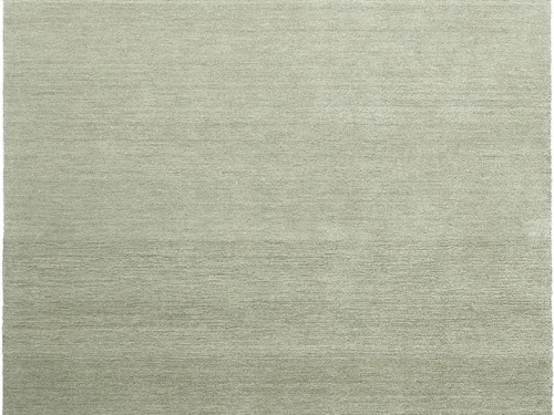 Vloerkleed Praustol Groen 300x200 cm, effen wol-katoen met 12 mm pool en zachte, volle uitstraling