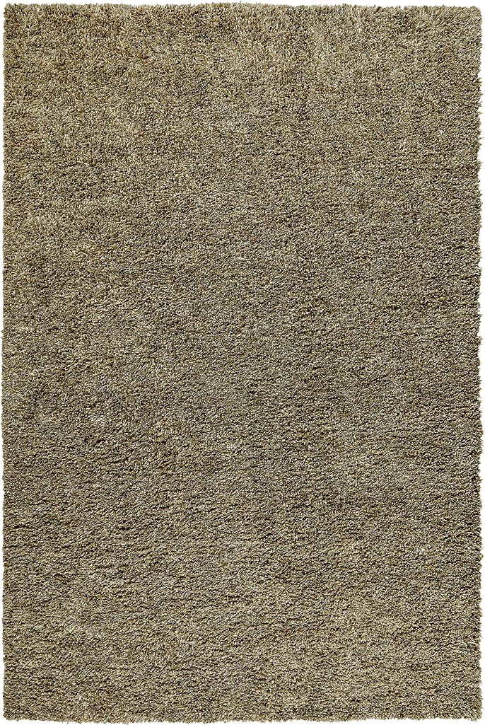 Vloerkleed Runsan Groen 230x170 cm, rechthoekig hoogpolig tapijt van wol en katoen in neutrale tinten