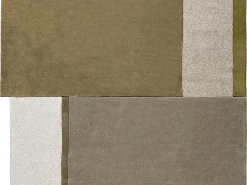 Vloerkleed Leesos 230 x 170 cm van wol met katoenen achterkant, in rustige neutrale tinten