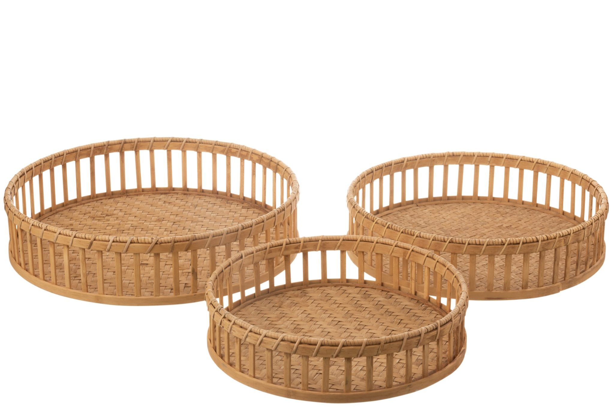Dienblad Kievund Bamboe Naturel - Set van 3
