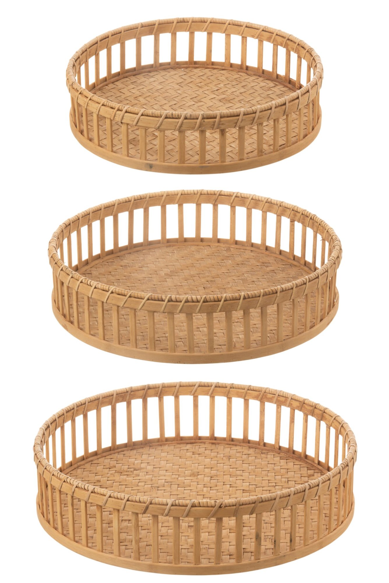 Dienblad Kievund Bamboe Naturel - Set van 3 - Afbeelding 2