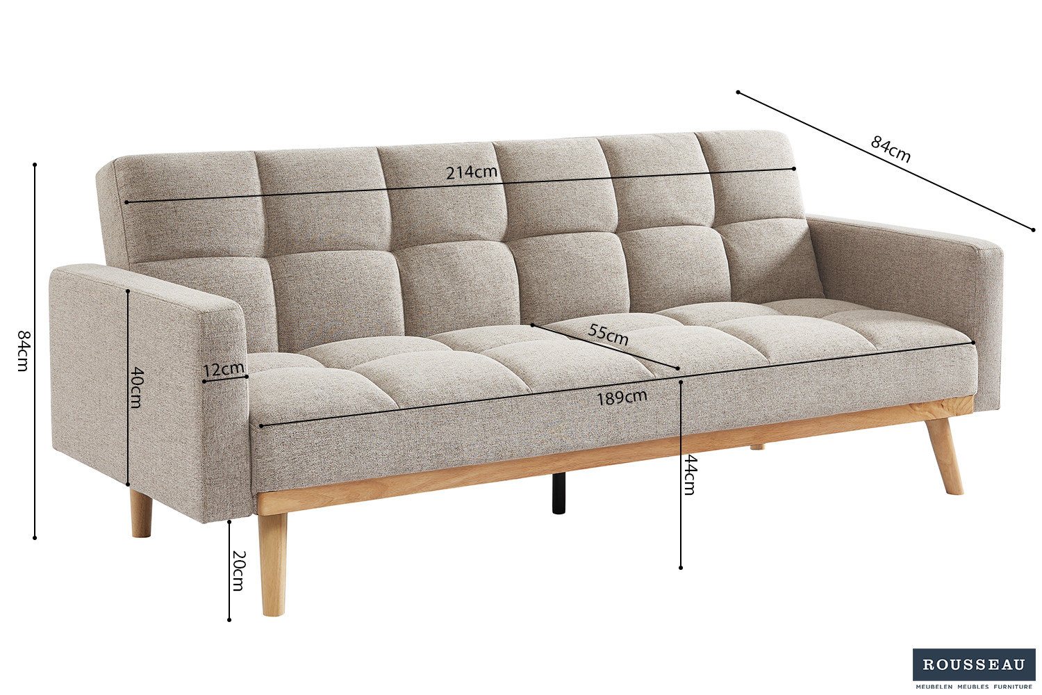Slaapbank Haammero Beige - Afbeelding 9