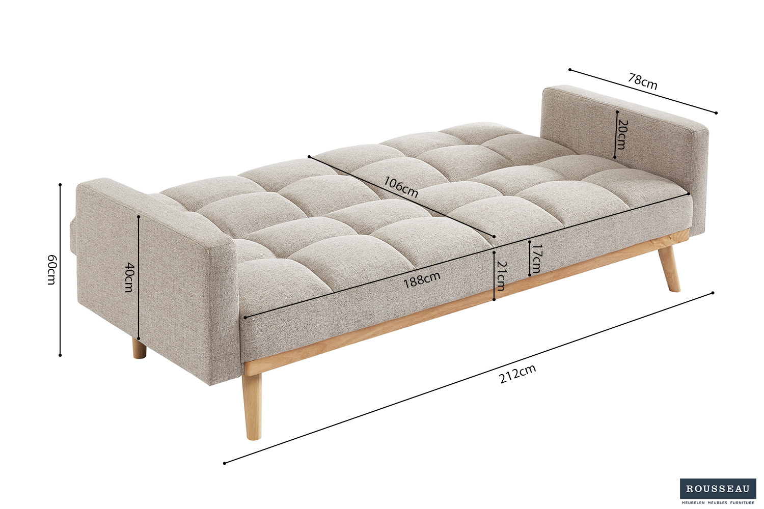 Slaapbank Haammero Beige - Afbeelding 10