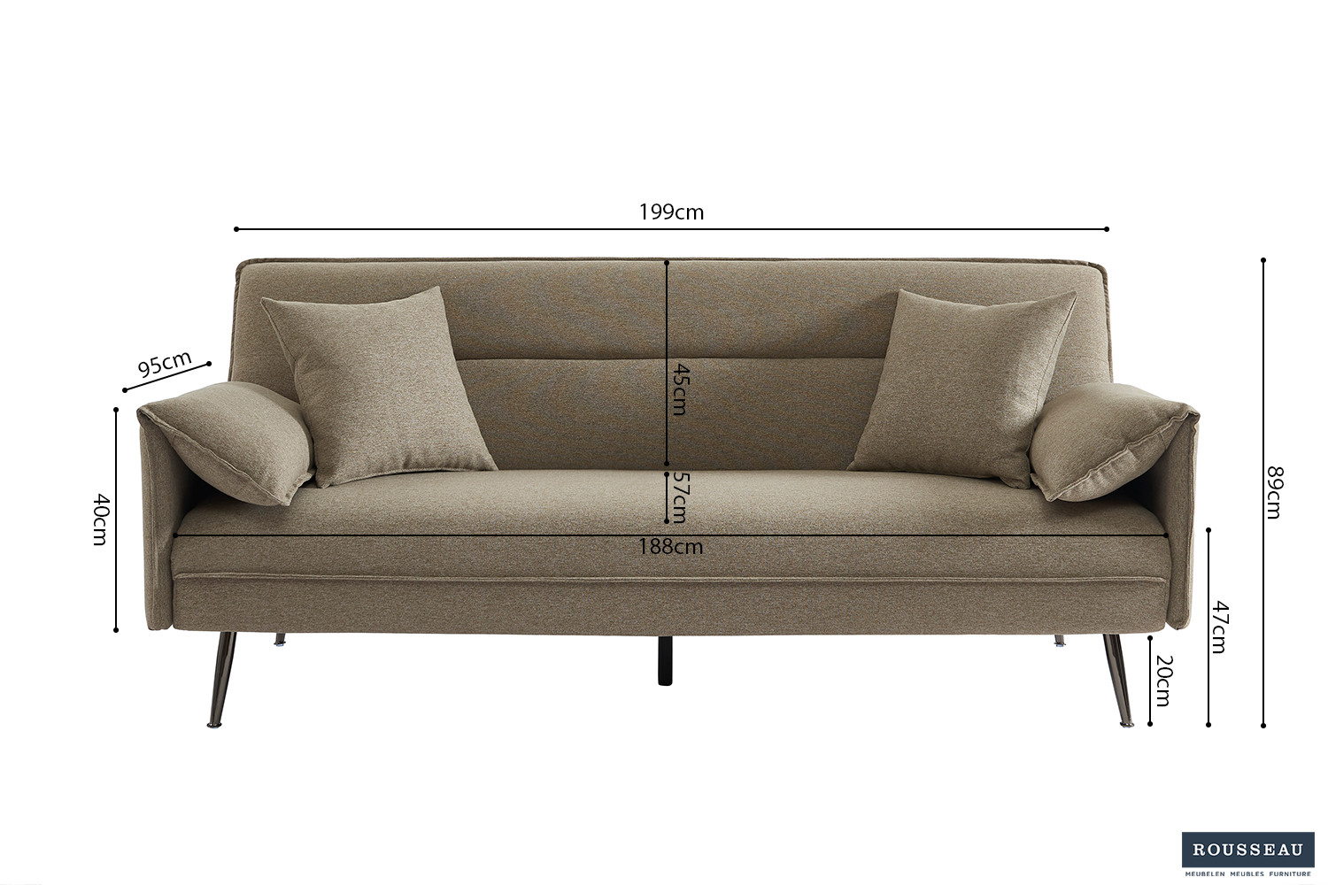 Slaapbank Sievona Beige - Afbeelding 9