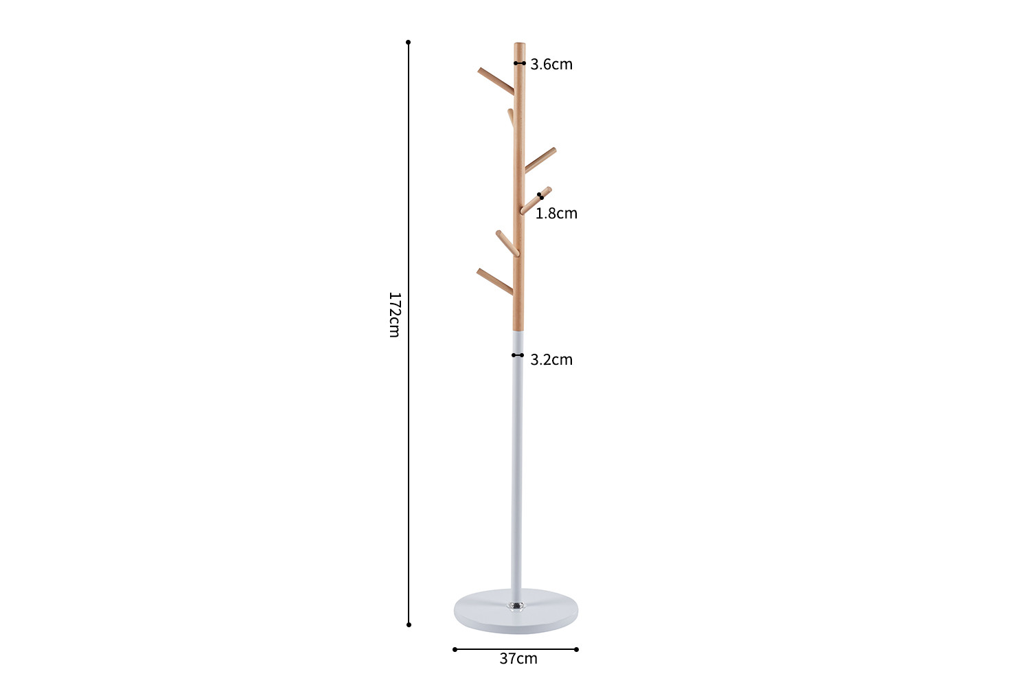 Kapstok Meistal Wit 37 cm - Afbeelding 6