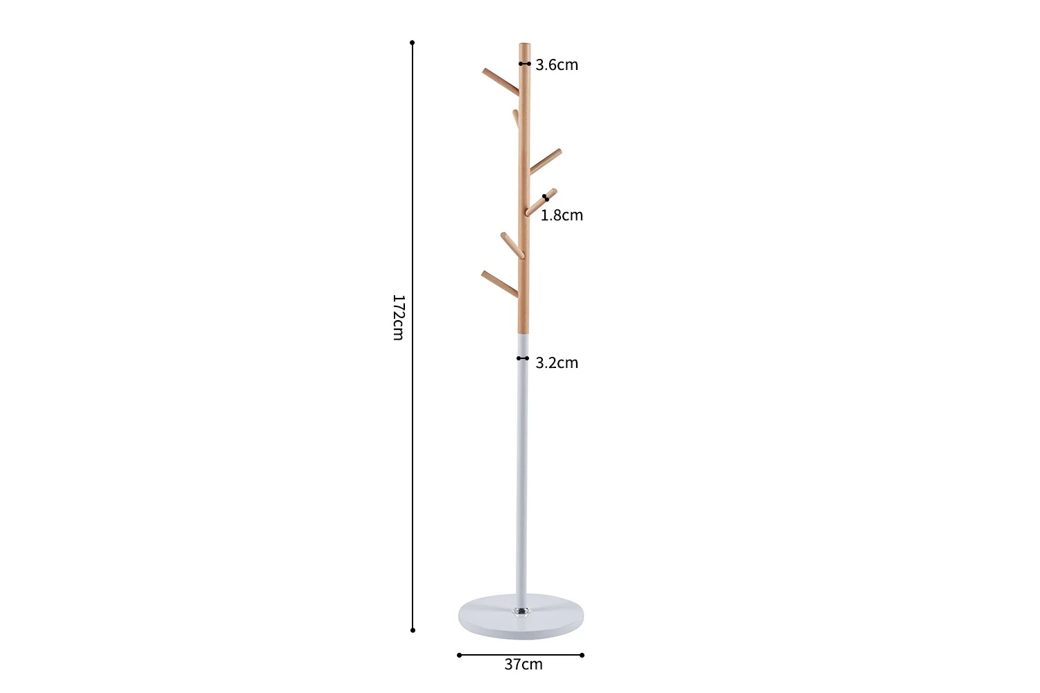 Kapstok Meistal Wit 37 cm - Afbeelding 6