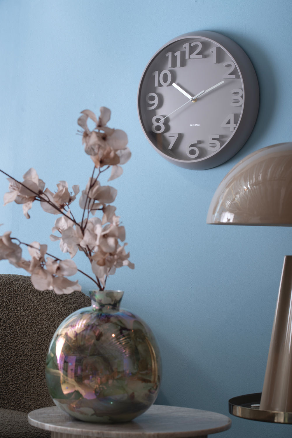 Wandklok Pusil Warm Grijs - Afbeelding 5