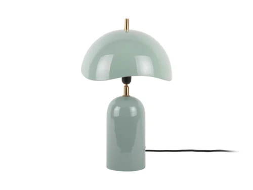 Tafellamp Tauny lichtblauw Ø25 cm met wavy lampenkap en glanzende enamel afwerking