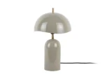 Tafellamp Daantund donkergrijs Ø25 cm met golvende kap en glanzende enamel afwerking