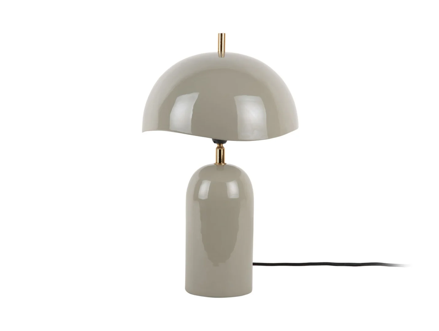 Tafellamp Daantund donkergrijs Ø25 cm met golvende kap en glanzende enamel afwerking
