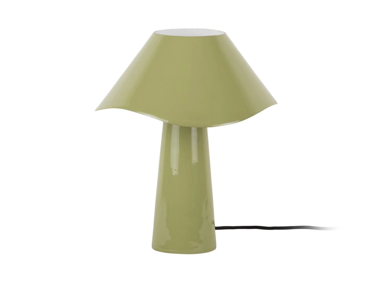 Tafellamp Broonnes Groen Ø28 cm met golvende kap en speelse moderne vorm
