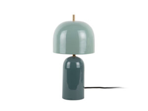 Tafellamp Ziron lichtblauw Ø20 cm met duo-tone emaille afwerking en gouden detail, compact design