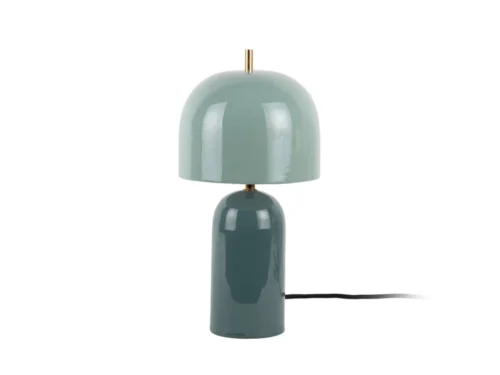 Tafellamp Ziron lichtblauw Ø20 cm met duo-tone emaille afwerking en gouden detail, compact design