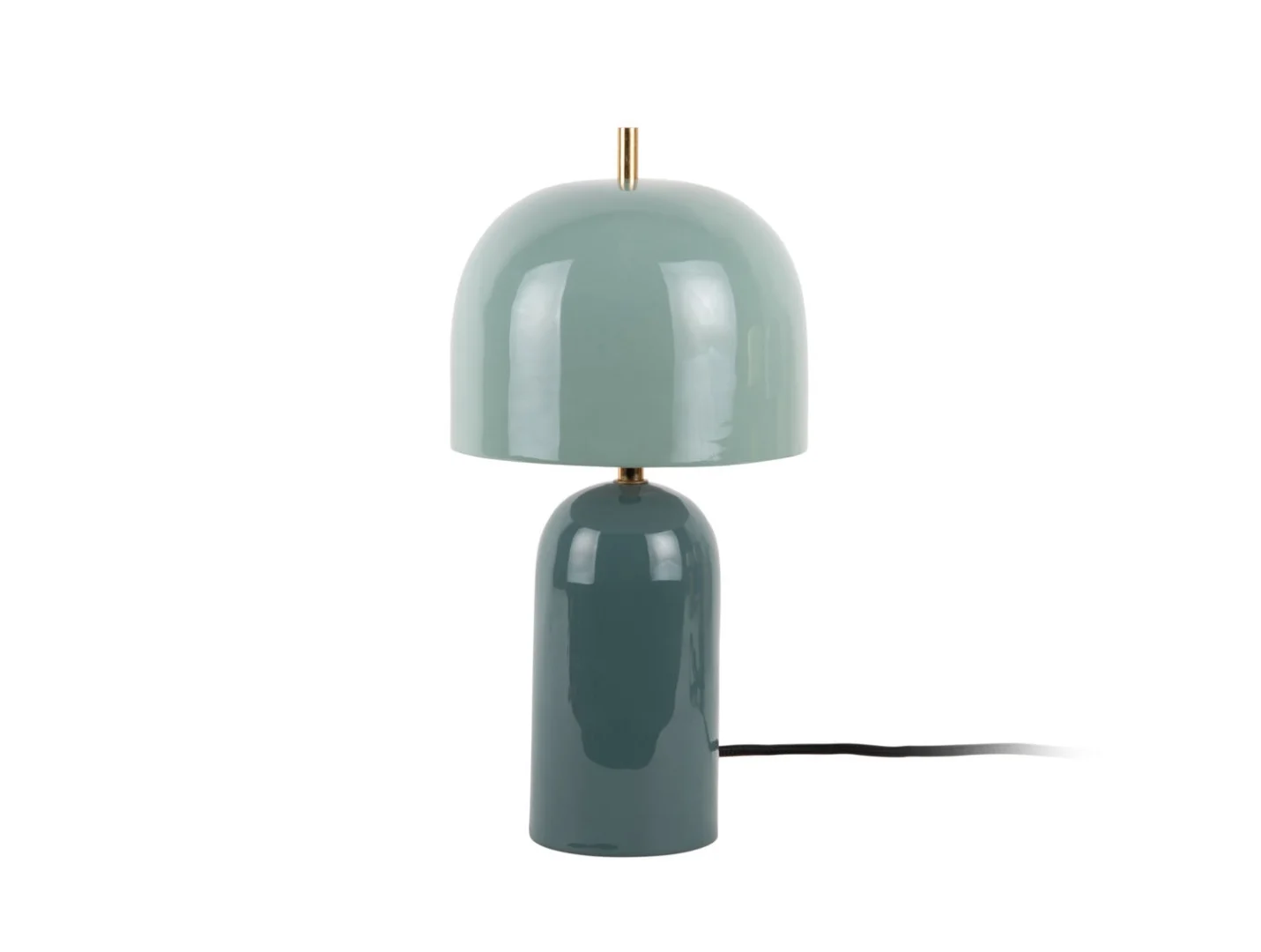 Tafellamp Ziron lichtblauw Ø20 cm met duo-tone emaille afwerking en gouden detail, compact design