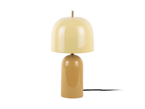 Tafellamp Grurrella zacht geel Ø20 cm met glanzende kap en compact design voor sfeervol licht