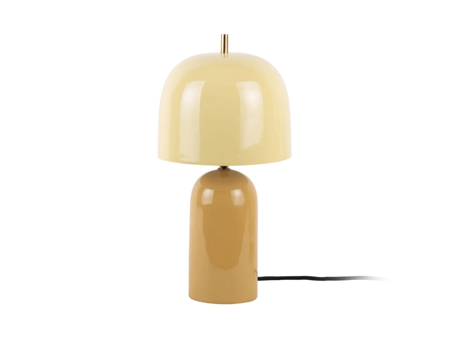 Tafellamp Grurrella zacht geel Ø20 cm met glanzende kap en compact design voor sfeervol licht