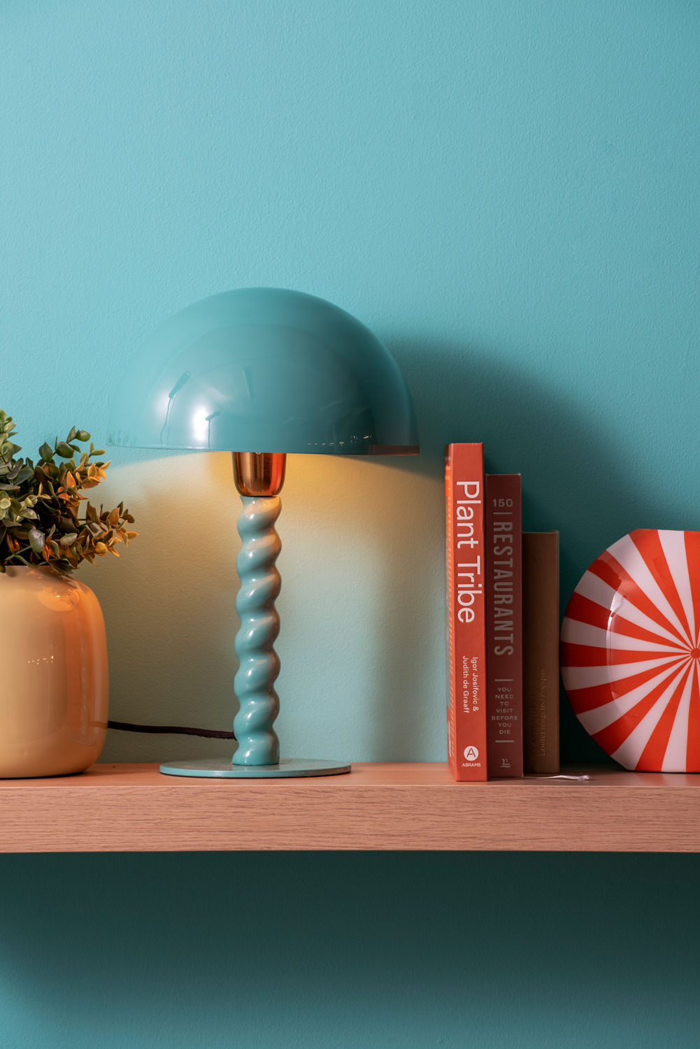 Tafellamp Stannona Turquoise Ø25 cm - Afbeelding 4