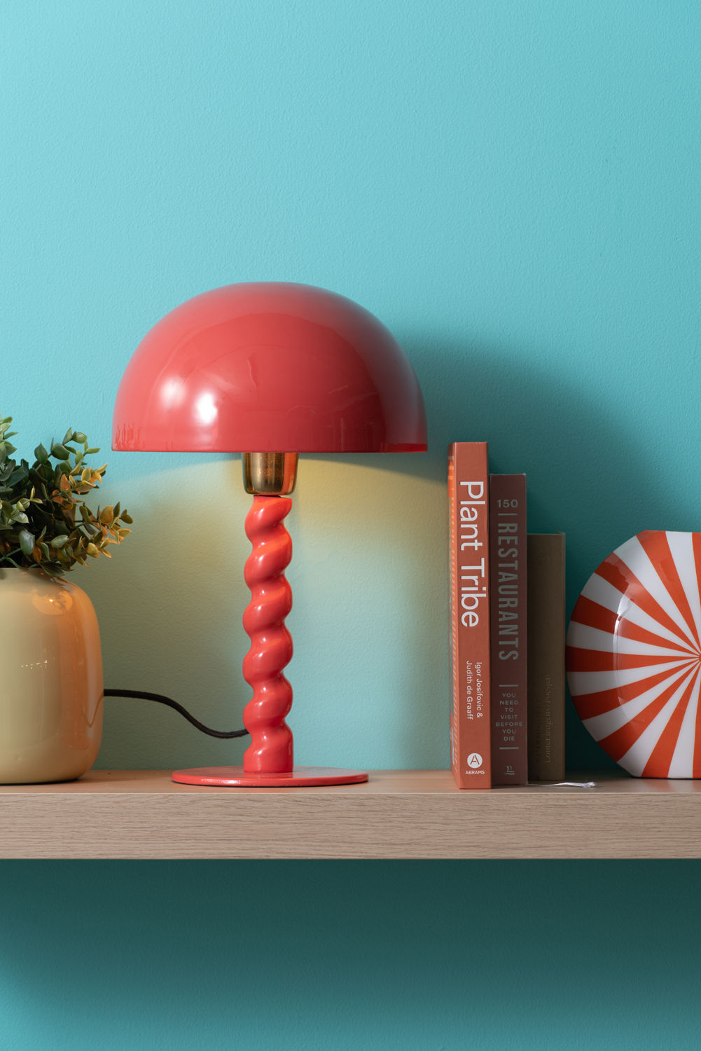 Tafellamp Skeikena Rood Ø25 cm - Afbeelding 4