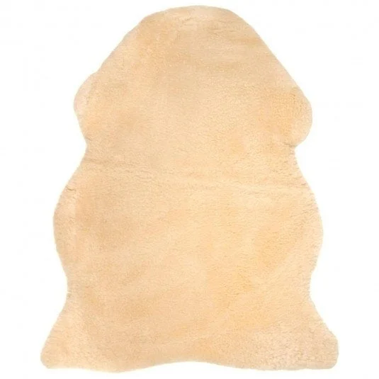 Schapenvacht Bruntaro Naturel 95x65 cm, zachte beige vacht met natuurlijke, organische vorm