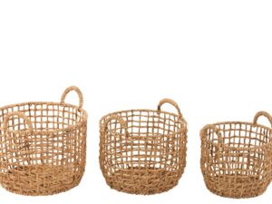 Mand Naarrena Waterhyacint Naturel - Set van 3