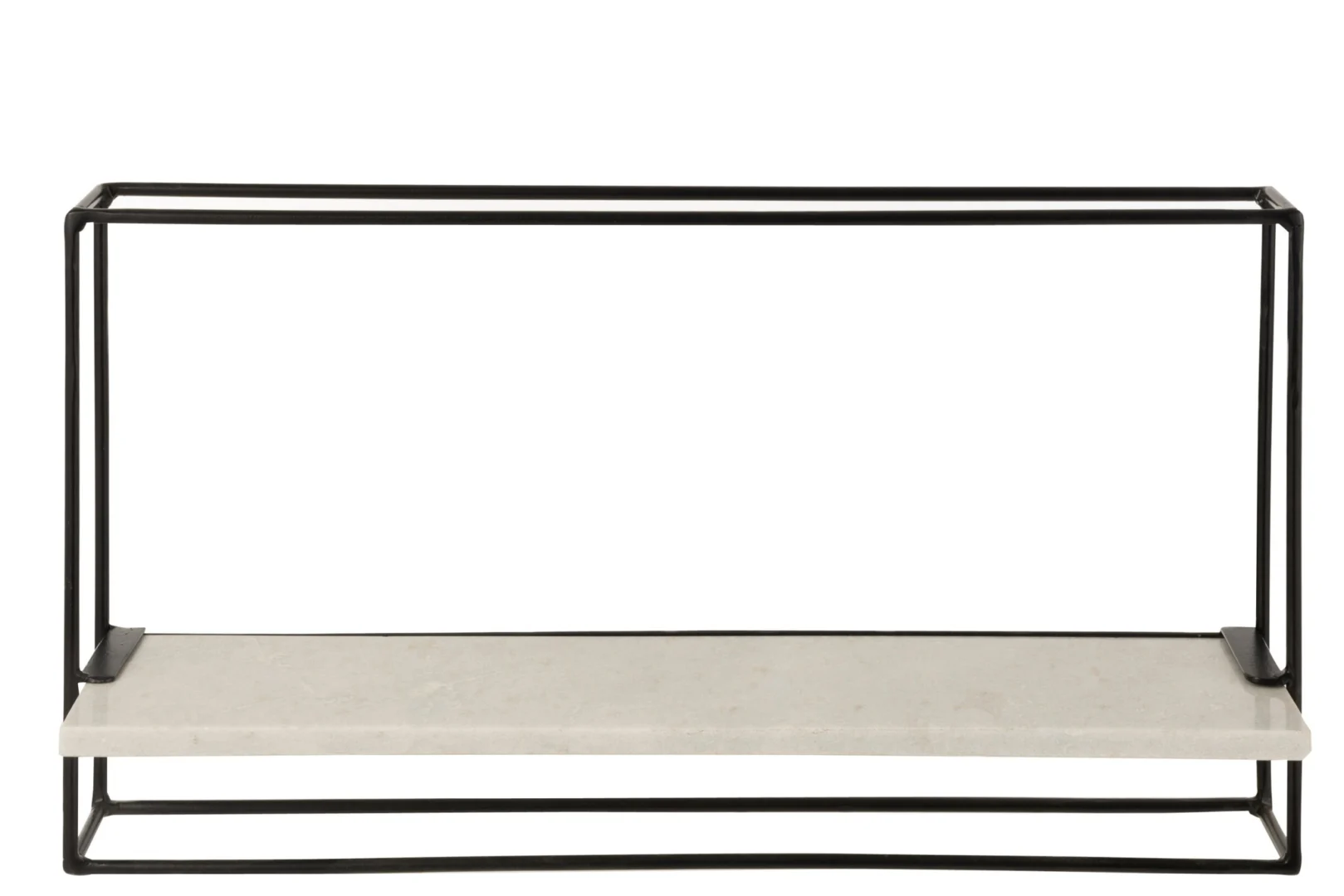Wandplank Cuntal Metaal 65 cm met wit marmeren plank en zwart ijzeren frame