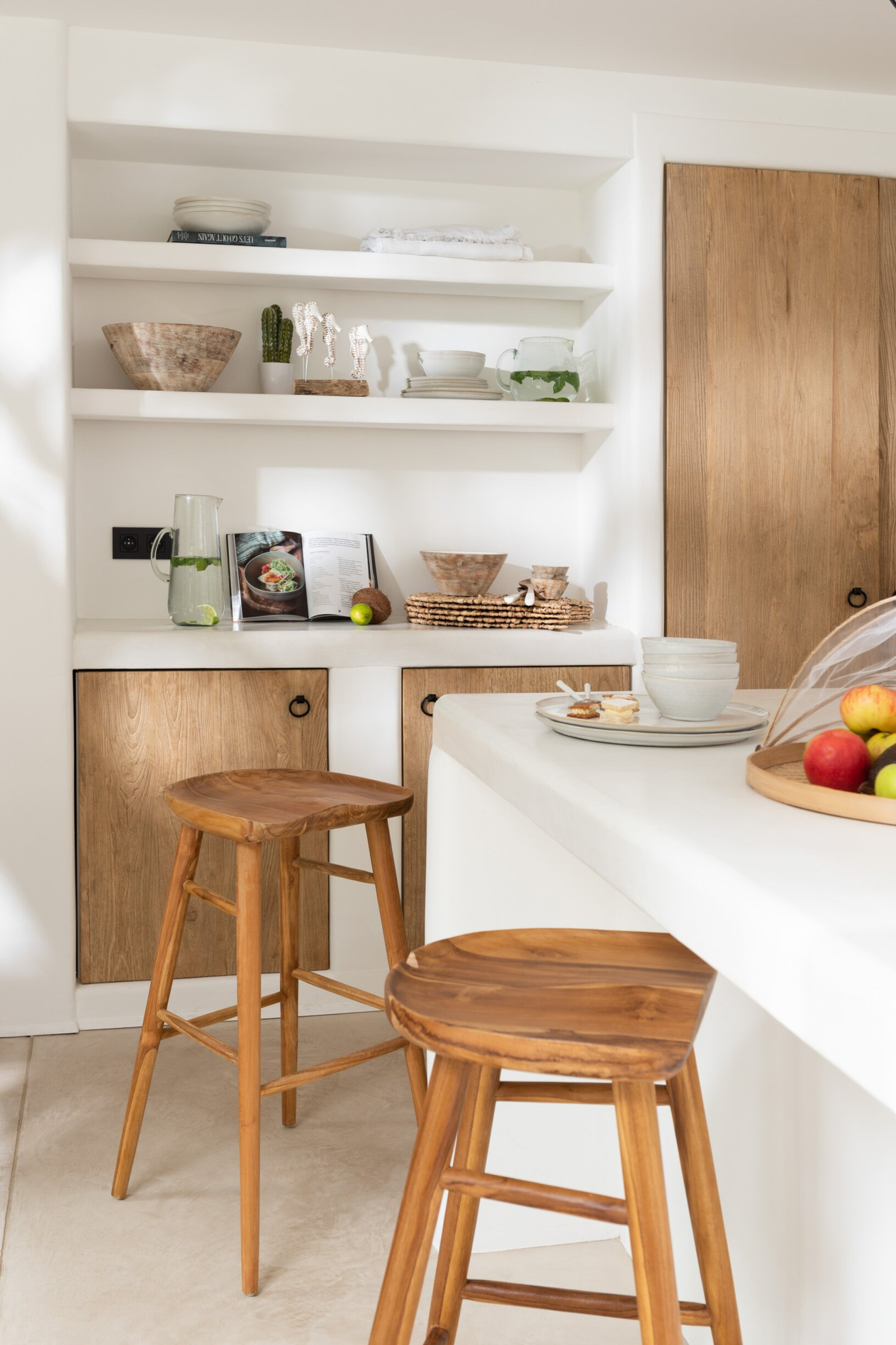 Barkruk Traallek Teak Naturel - Afbeelding 6
