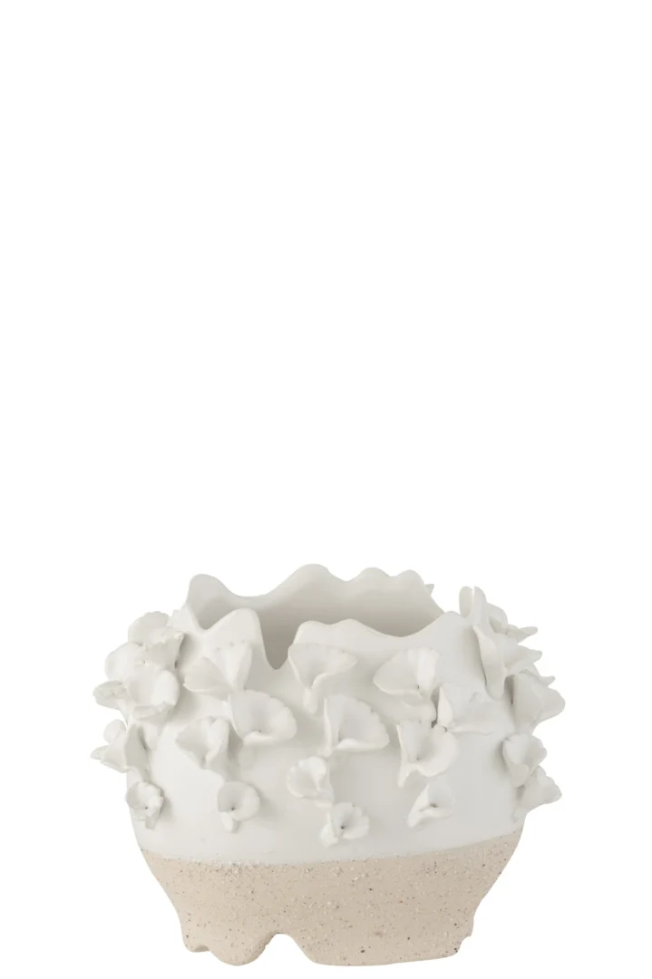 Bloempot Seeltaro Klei Wit H21 cm - Afbeelding 2