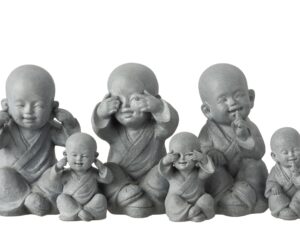 Beeld Saavu Steen Grijs H27 cm - Set van 3