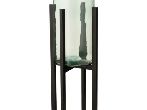 Bloempot Venlo metalen standaard zwart, hoge slanke poot voor vaas of mand, 100% metaal, stijlvol design