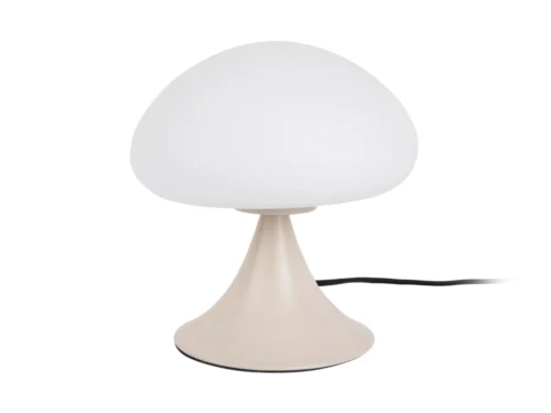 Tafellamp Tardu Warm Grijs Ø20 cm met milky glazen kap en zachte, warme uitstraling