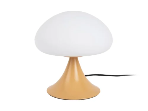 Tafellamp Flirdar Geel Ø20 cm met milky glazen kap en zacht ambient licht