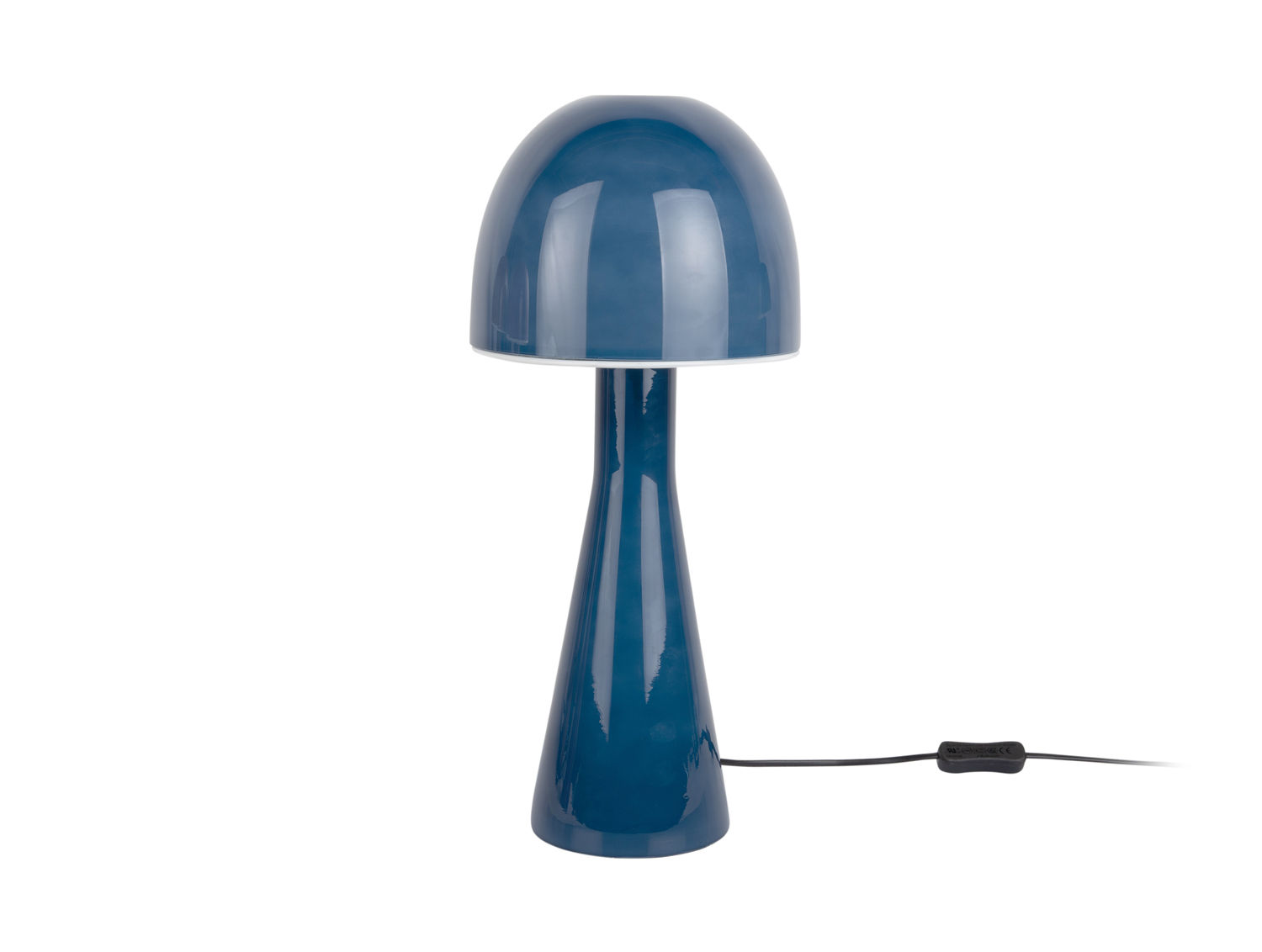 Tafellamp Brerdas glas Ø20 cm in blauw, met elegant bolvormig design en snoer