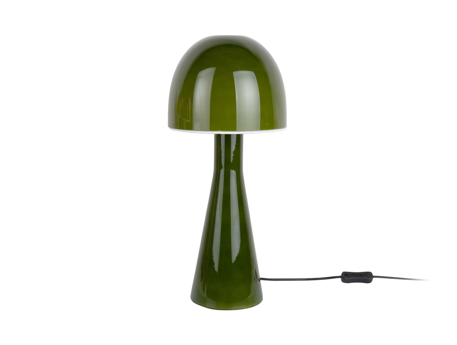Tafellamp Folvund Glas Ø20 cm, groene glazen kap en voet met zachte ambient gloed