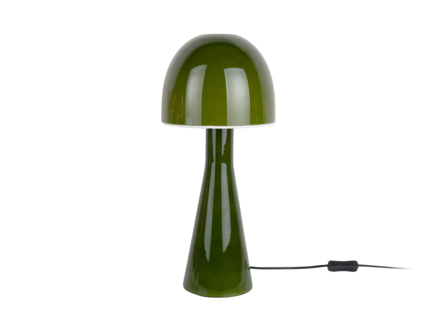 Tafellamp Folvund Glas Ø20 cm, groene glazen kap en voet met zachte ambient gloed