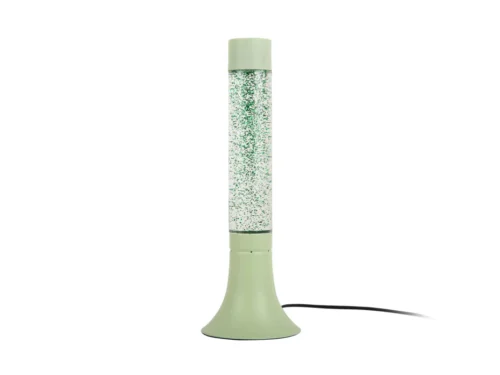 Tafellamp Skiekine zacht groen Ø13 cm met glitterafwerking en slank design op snoer