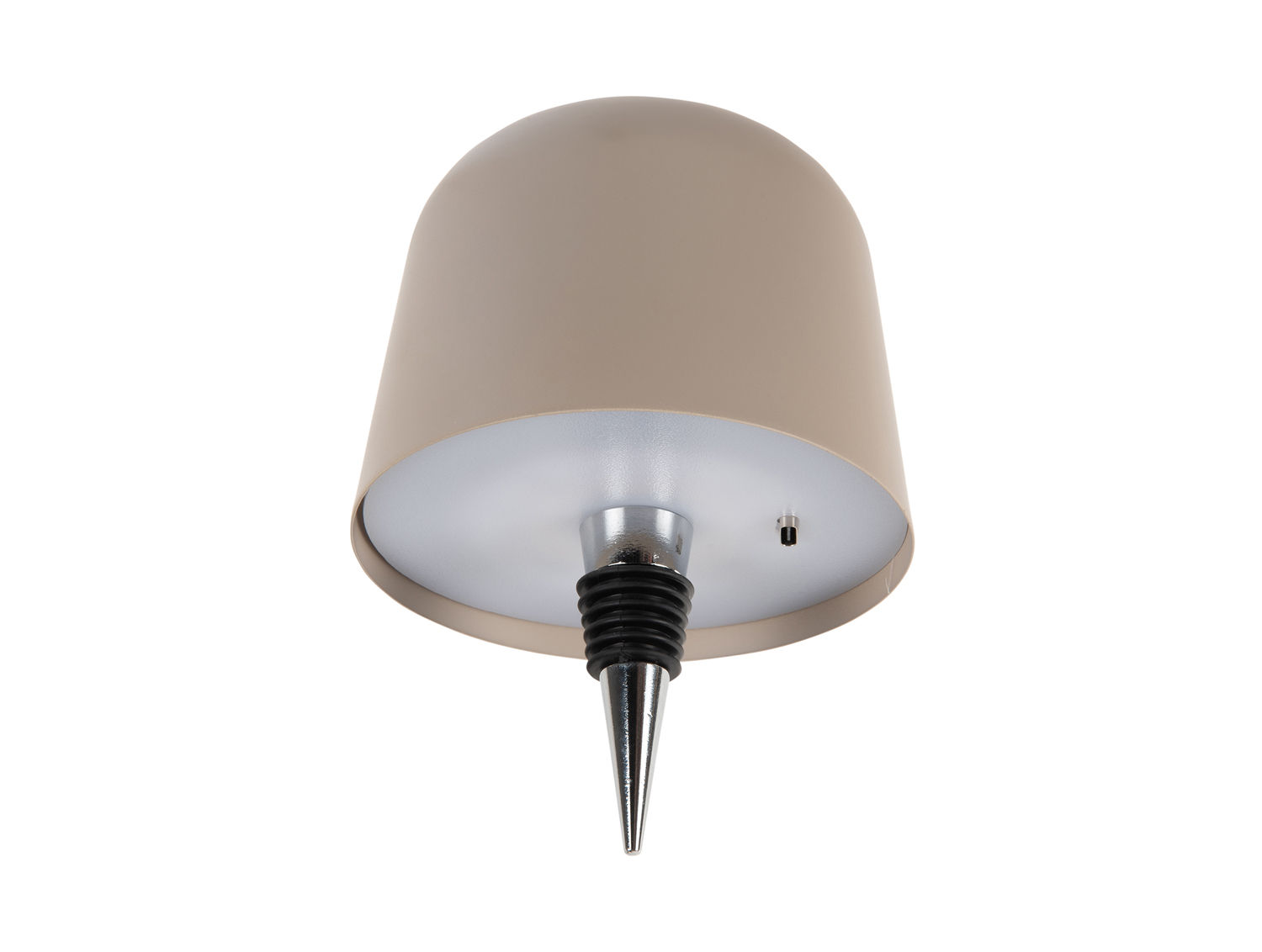 Lamp Zeistona Warm Grijs Ø10 cm bottle lamp met conische kap en metalen bottelstopper, modern woonaccessoire