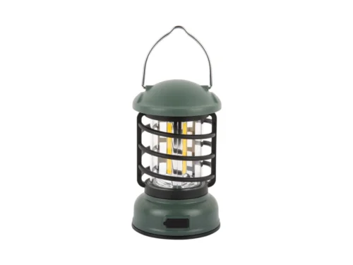 Tafellamp Musa Groen Ø9 cm, camping-lantaarn LED met handgreep en speelse retrolook